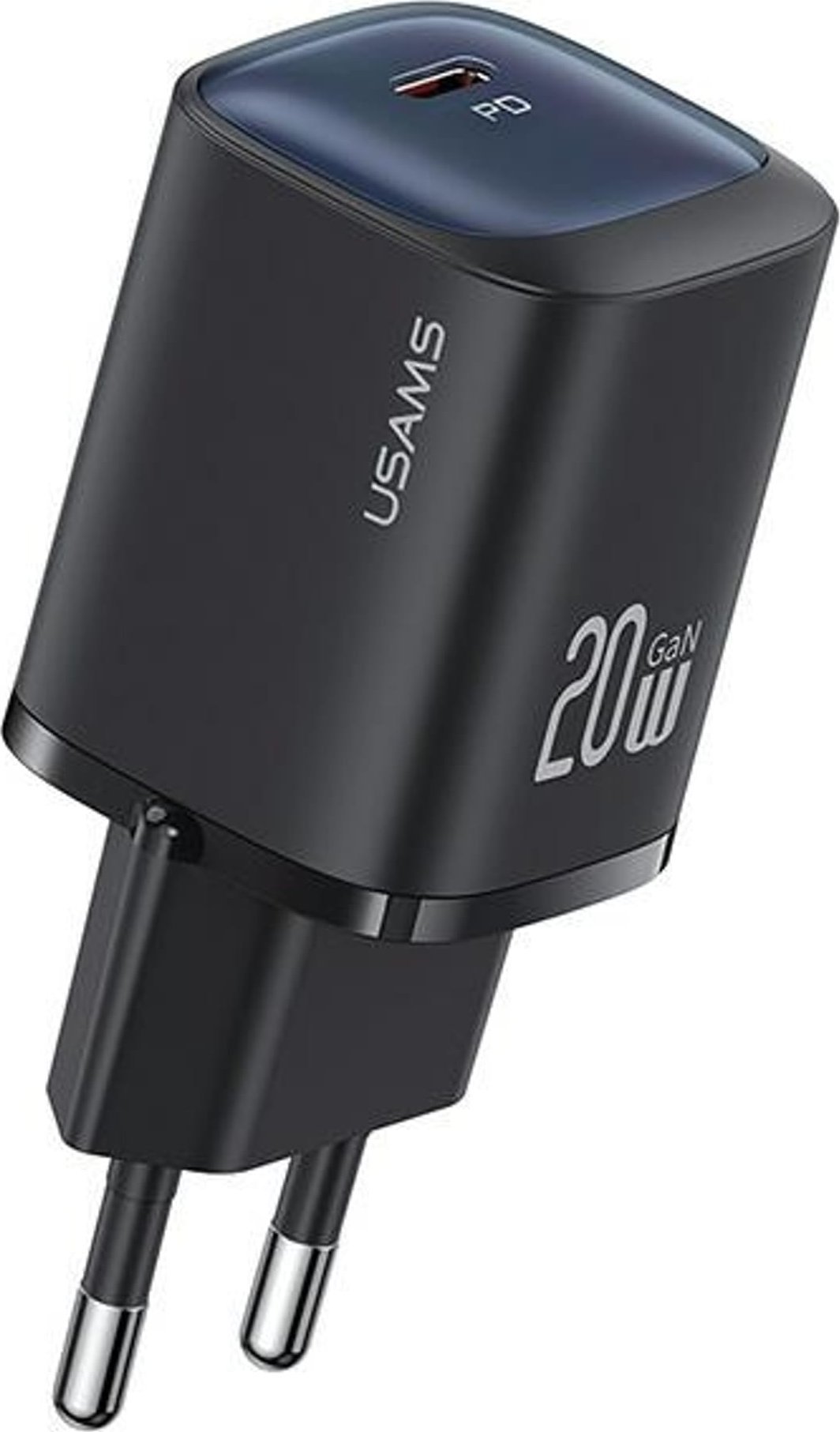 USAMS 20W GaN USB-C rychlé nabíjení nástěnná nabíječka černá