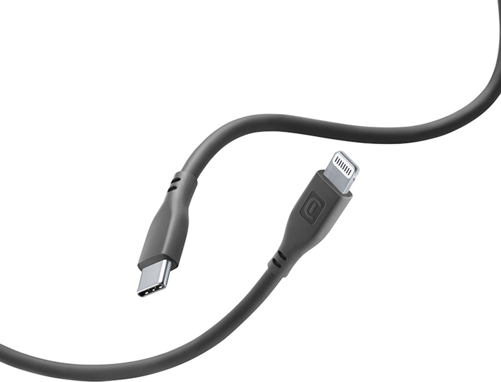 Cellular Line Kabel USB Lightning - USB-C 1,2 m černý (USBDATASOFTC2LMFIK)
