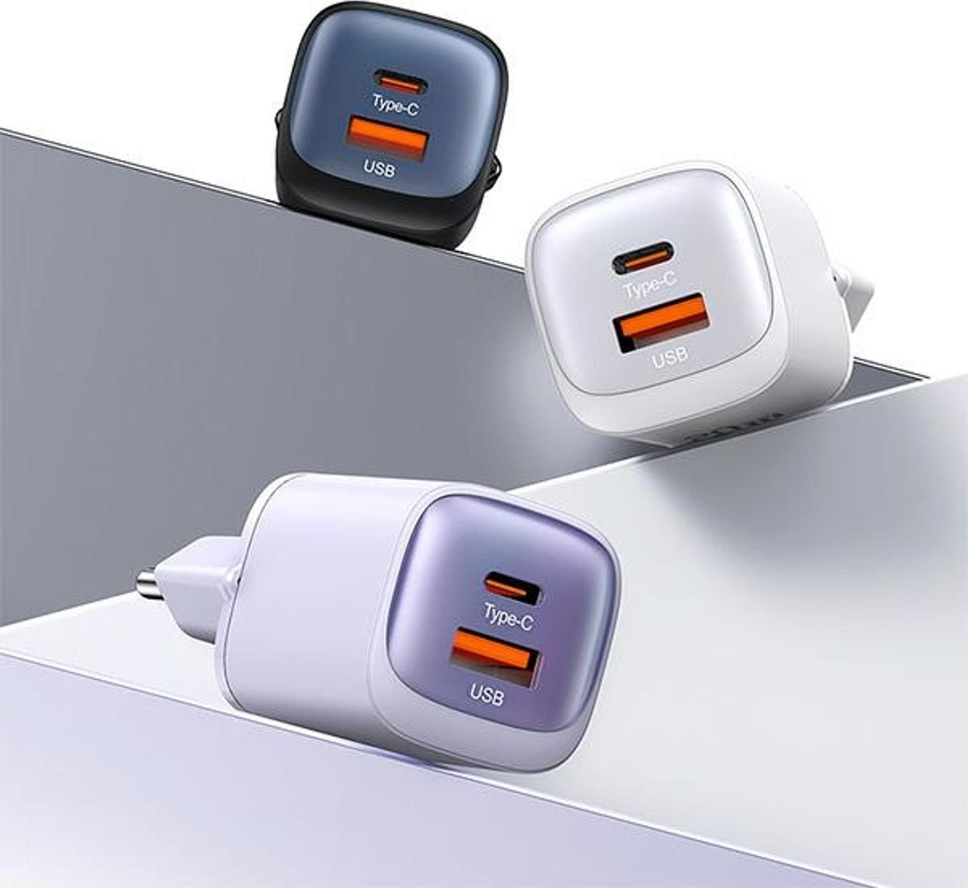 Usams Nabíječka USAMS CC254 30W GaN USB-C/USB-A rychlé nabíjení HC řada černá CC254TC01
