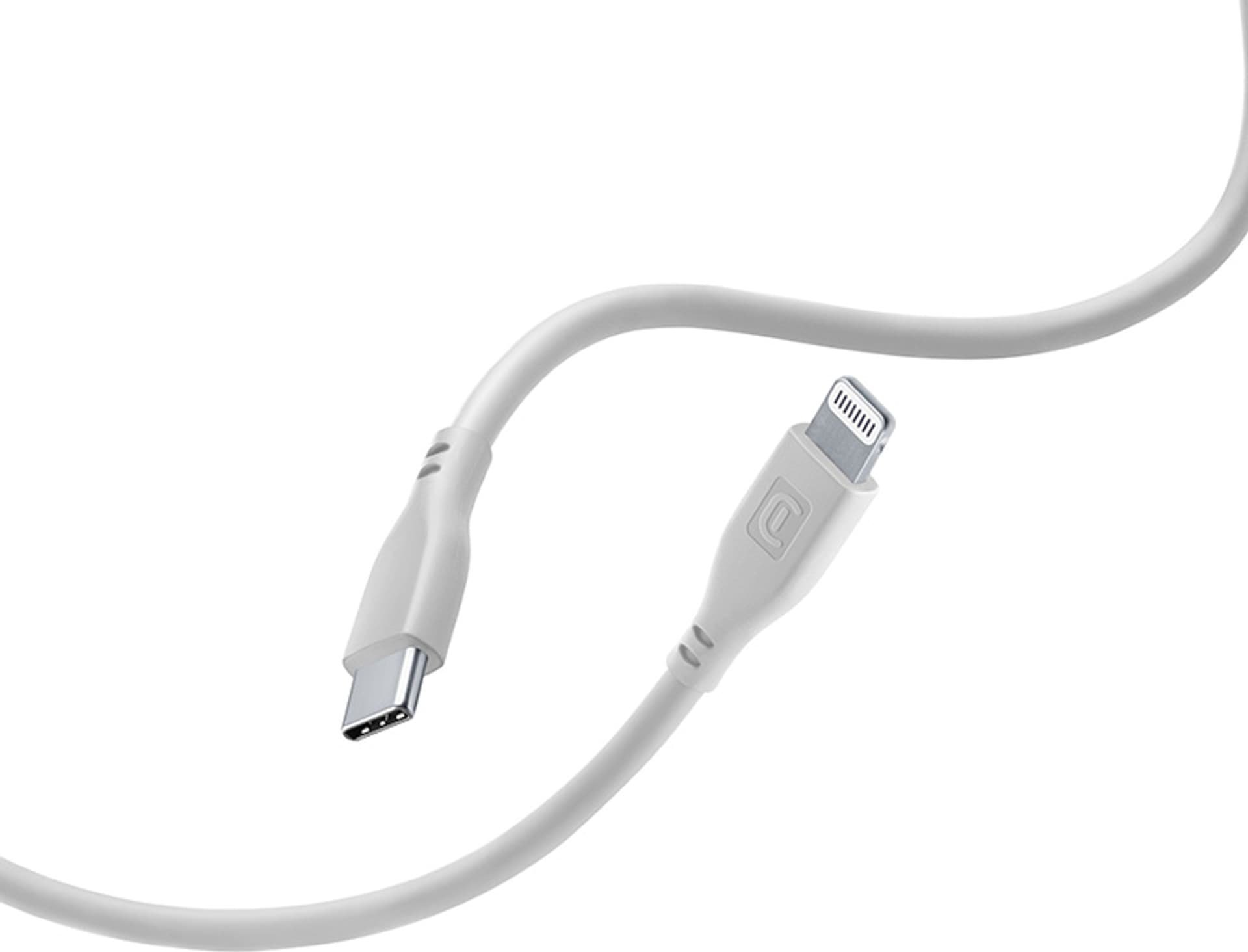 Cellular Line Kabel USB Lightning - USB-C 1,2 m šedý (USBDATASOFTC2LMFID)