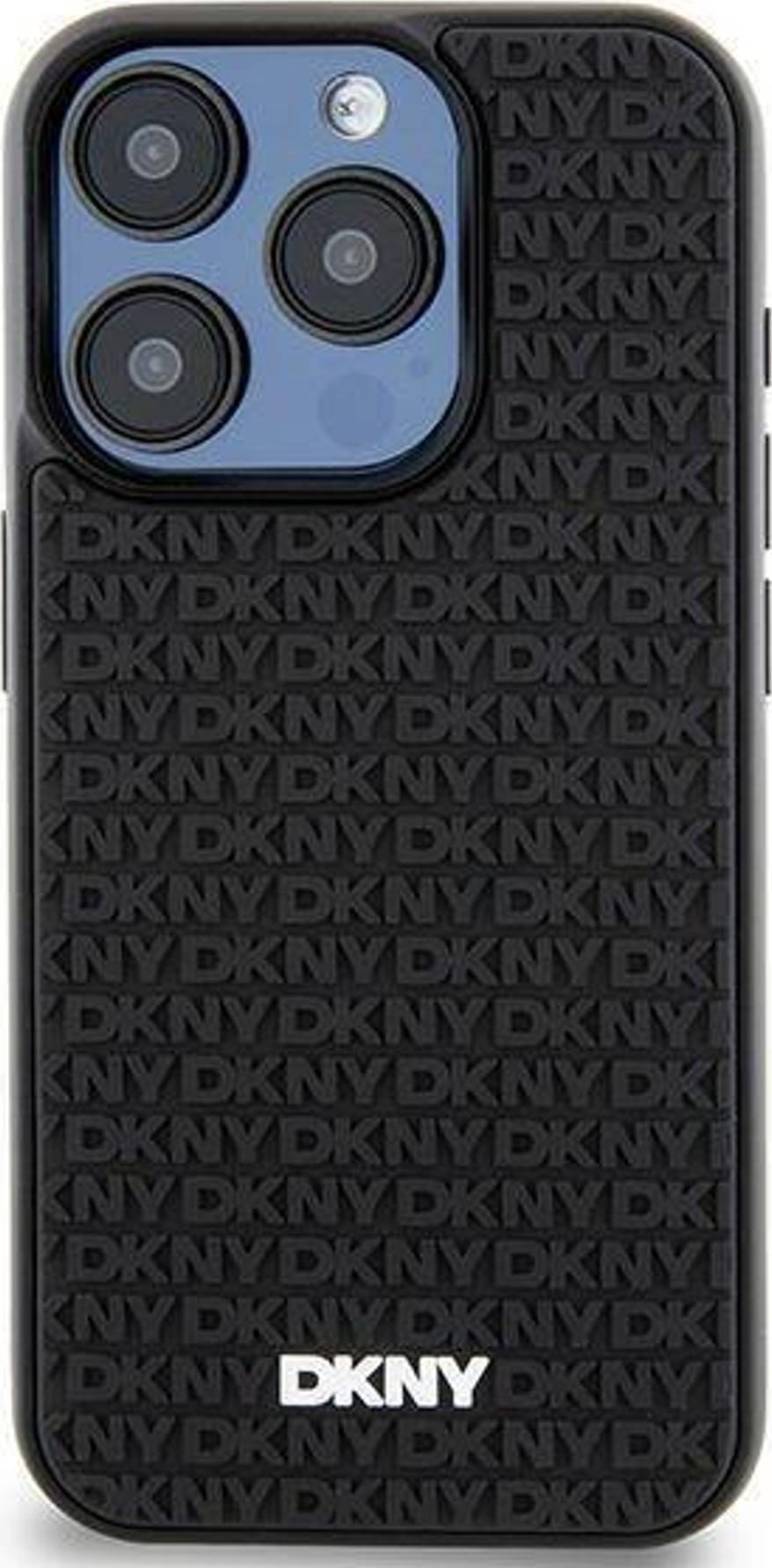 DKNY DKNY 3D gumový opakující se vzor – kryt na iPhone 15 Plus (černý)
