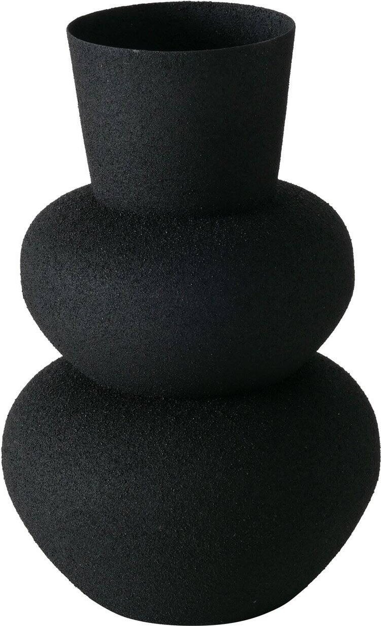 Boltze Černá kovová váza MAYNAR, 17 cm
