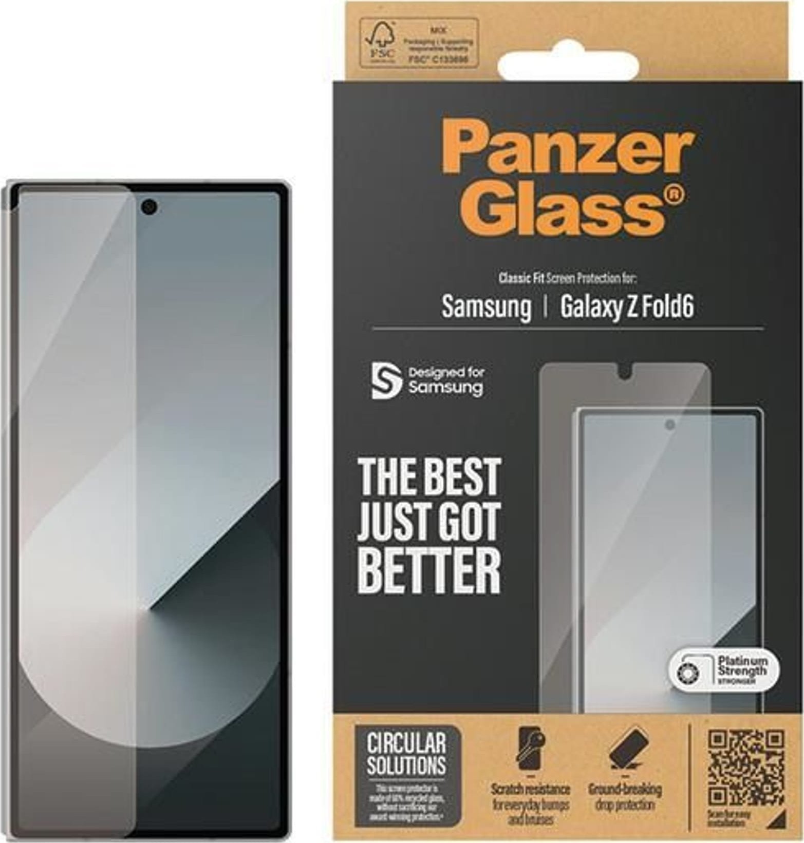 PanzerGlass - Ochrana obrazovky pro mobilní telefon - klasický tvar - sklo - pro Samsung Galaxy Z Fold6