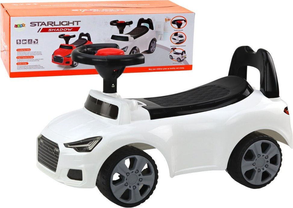 LeanToys Odrážedlo s opěradlem QX-3396 Úložný box na klakson bílý