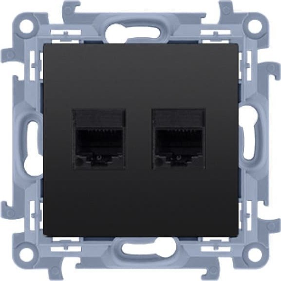 Kontakt-Simon Počítačová zásuvka Kontakt-Simon Simon 10 C5T.01/49 RJ45 kategorie 5e + telefonní RJ11 modul matně černá