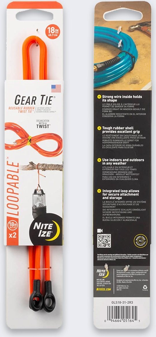 NiteIze NiteIze Gear Tie Loopable 18 ks, oranžová