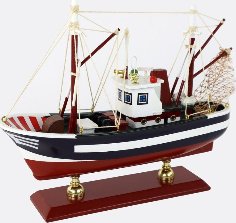LeanToys Sběratelská dřevěná loď Ship Rybářský člun