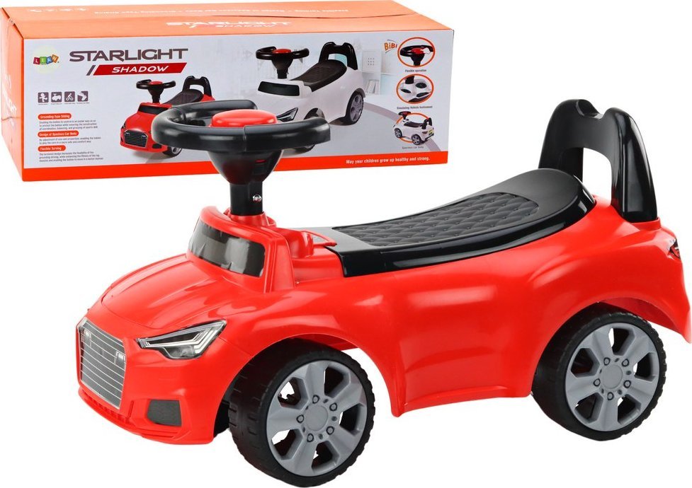 LeanToys Odrážedlo s opěradlem QX-3396 Úložný box na klakson červený