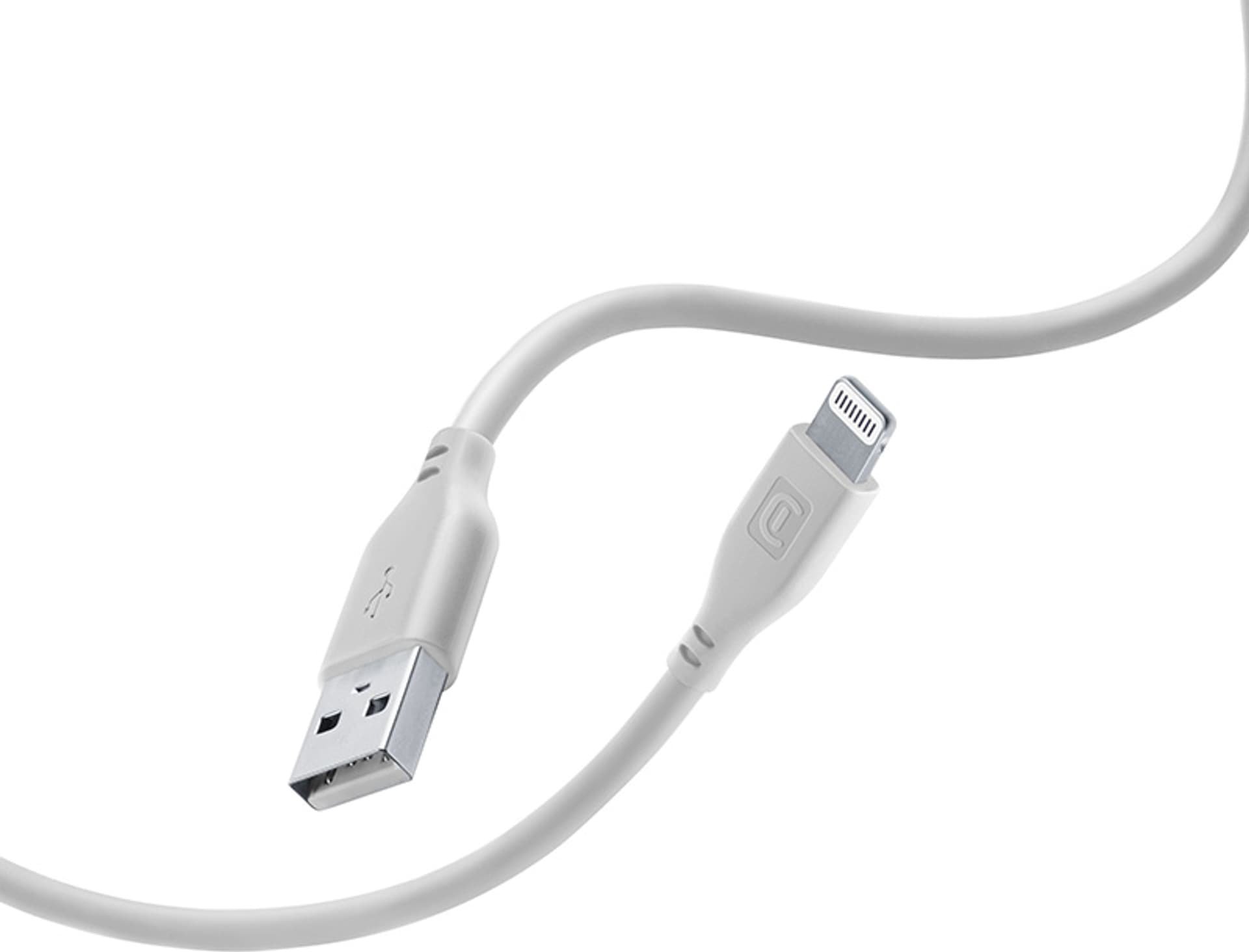 Cellular Line Kabel USB Lightning - USB-A 1,2 m šedý (USBDATASOFTMFID)