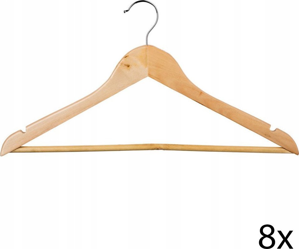 5five Dřevěná ramínka na kabáty a oblečení, 8 kusů, ZELLER