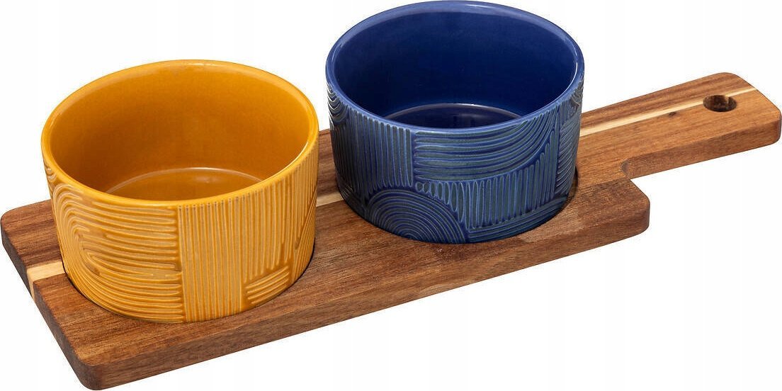Secret de Gourmet Misky na dip SOLEYA, 2 misky a akáciové prkénko