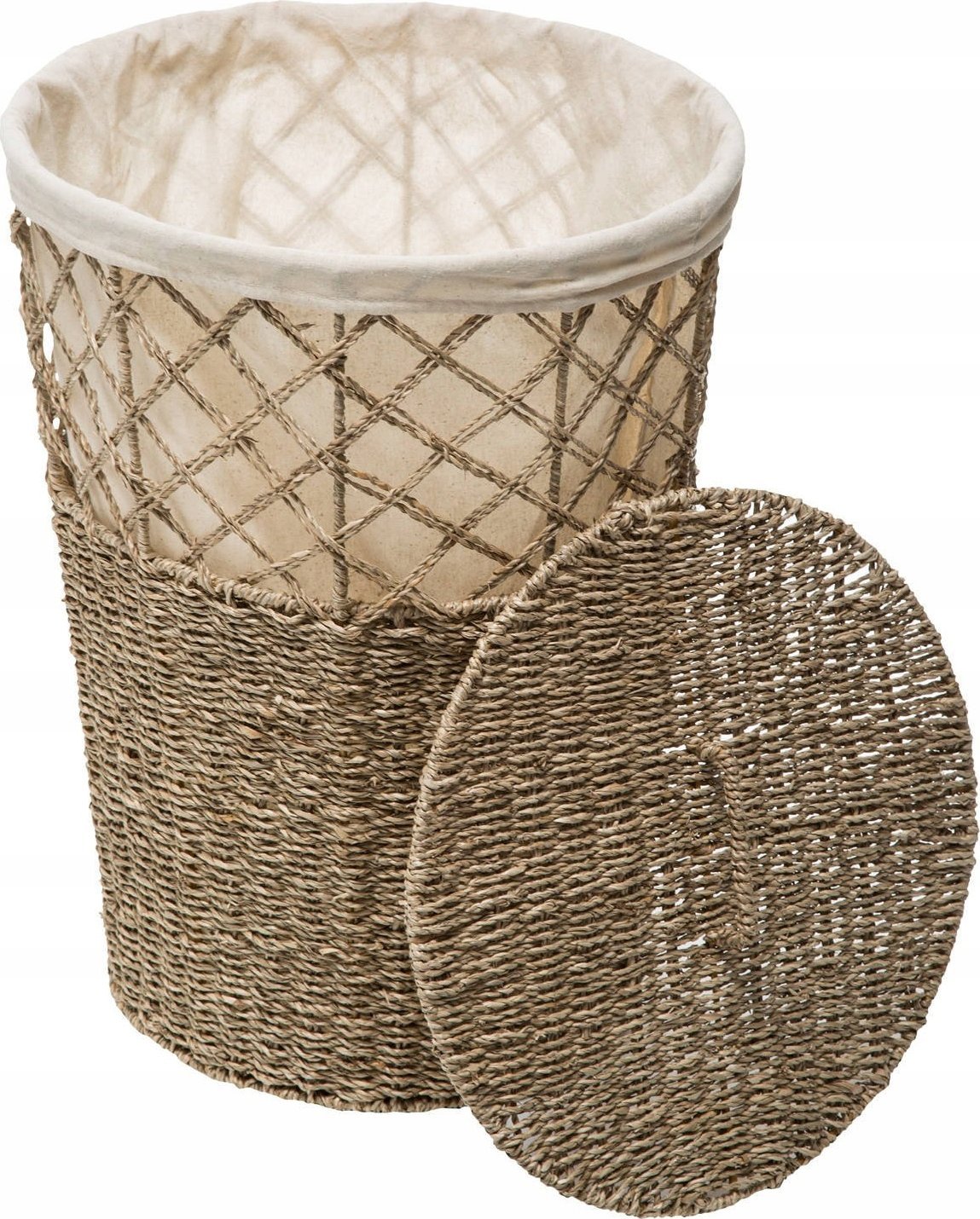 Koš na prádlo 5five Seagrass, 38 cm, bavlněná vložka
