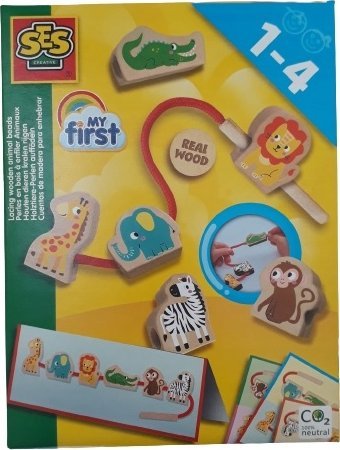 Kreativní sada SES Kreativní šněrovací korálky se zvířaty 14487