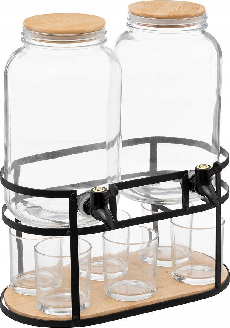 Secret de Gourmet Jar s kohoutkem, sada 2 sklenic a 6 sklenic, 2 x 3,3 l