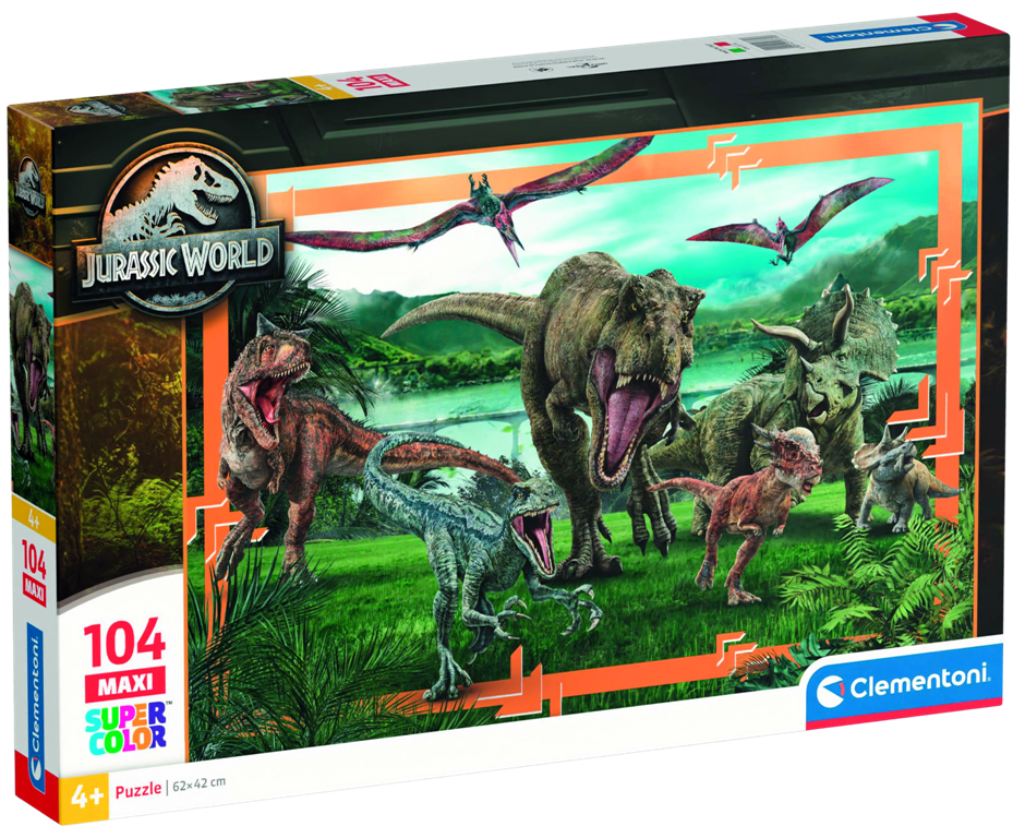 Clementoni CLE puzzle 104 maxi SuperKolor JurassicWorld 23770