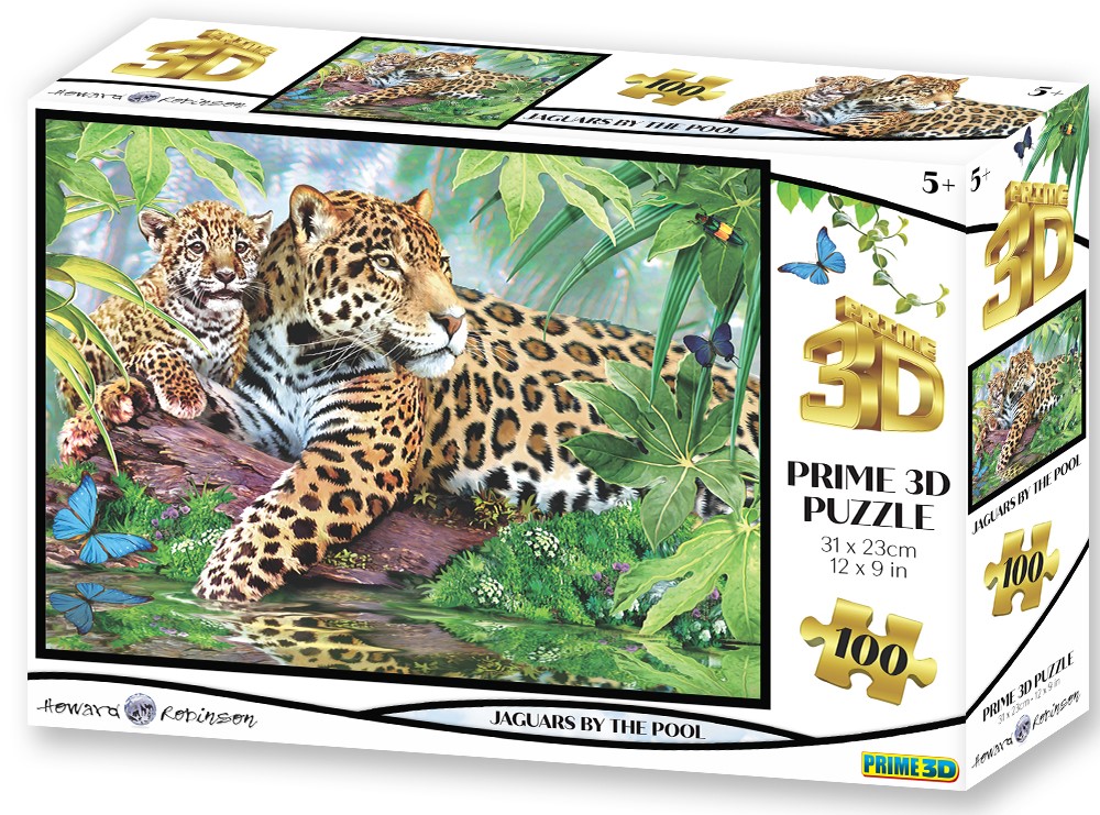 PUZZLE - Jaguári pri bazéne 100 ks