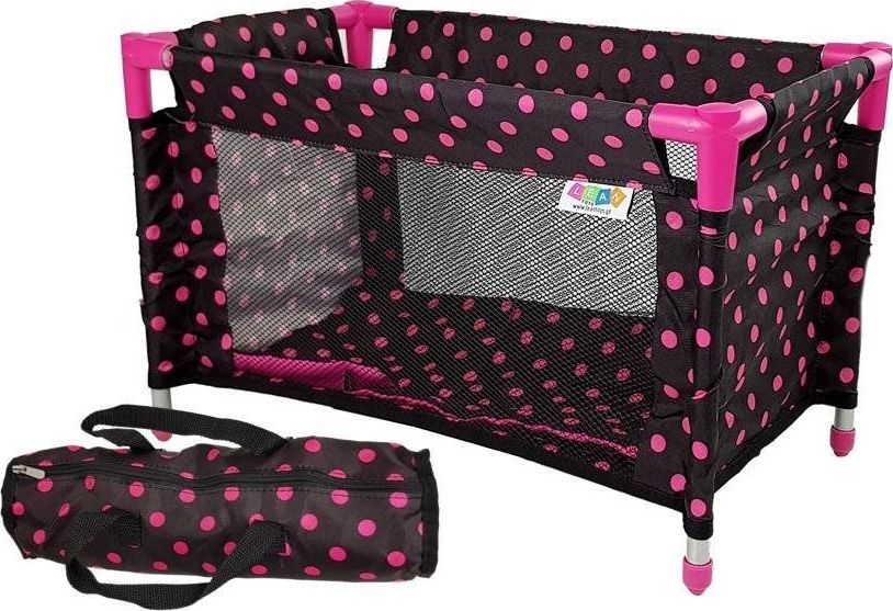 Postýlka pro panenky Lean Sport Alice černá a růžová (7701)