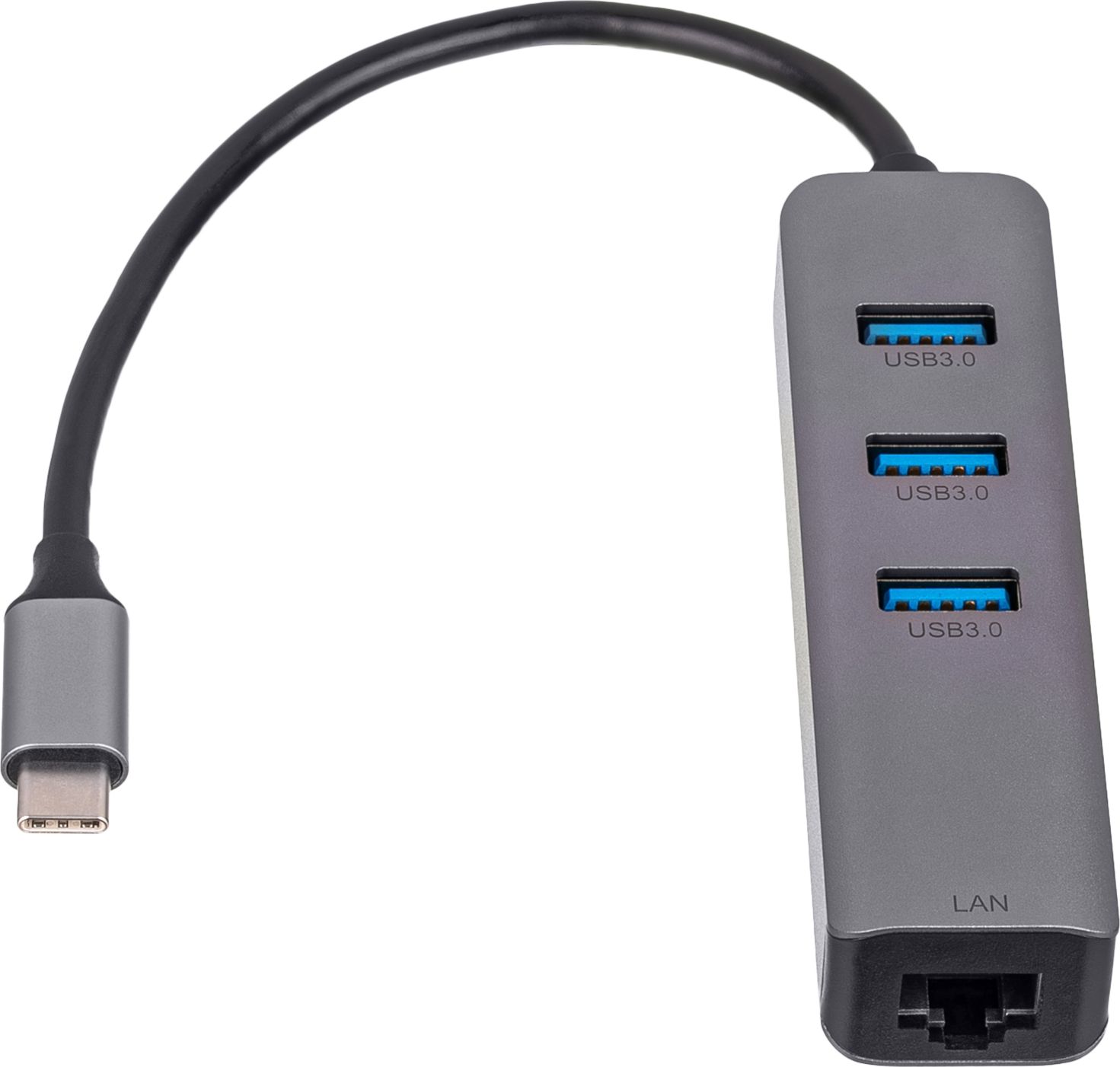 Akyga Hub USB type C - USB 3.0 3-port + Ethernet
