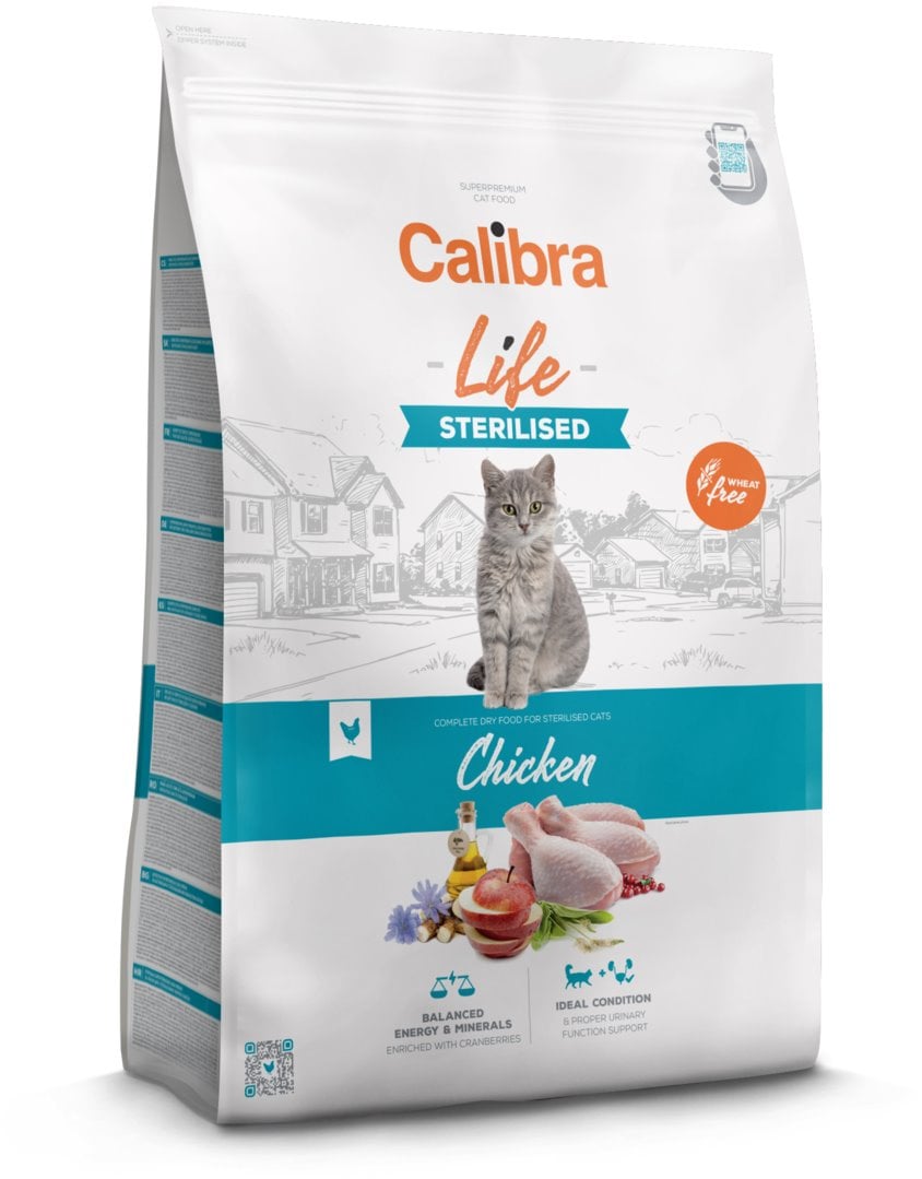Calibra Cat Life Sterilised Chicken 6kg granule pro kastrované kočky