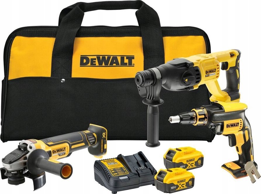 Sada elektrického nářadí Dewalt 18V xr dch133 dcg405 dcf620 2x5ah