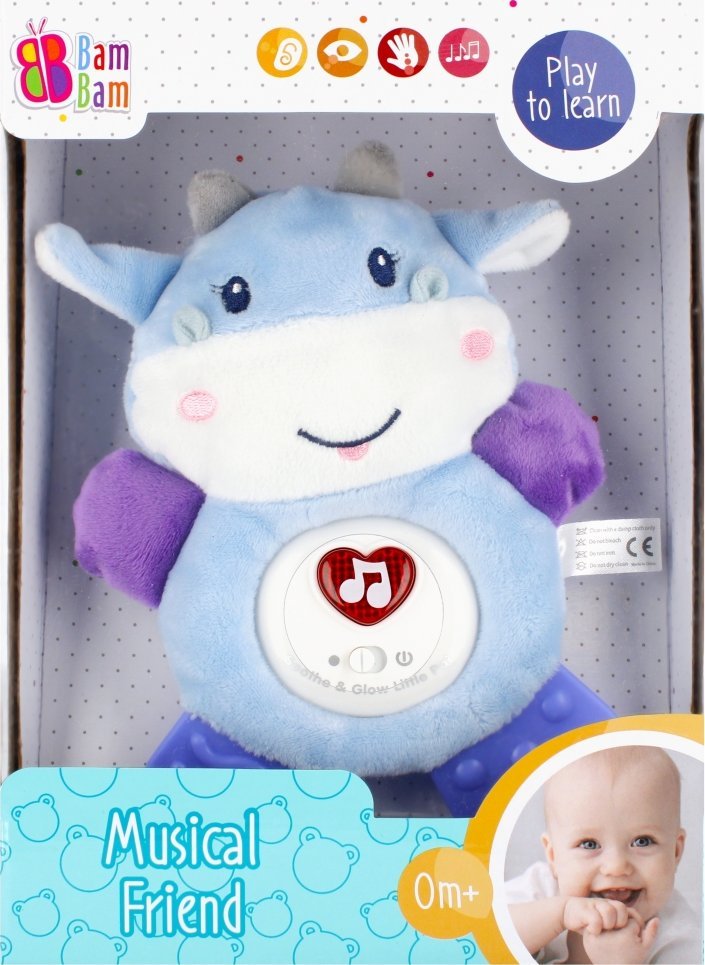 BamBam BAM BAM HUDEBNÍ MĚKKÁ KRÁVA B/O 18X25X8 18/36