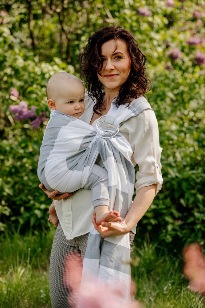 Pulp Pulp Ring Sling - bílo-šedá 2,1m.