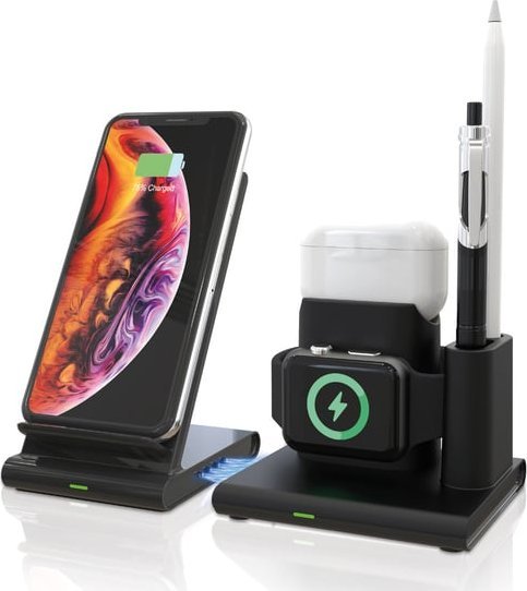 Nabíječka Realpower Nabíječka RealPower ChargeAIR Connect Smartphone, Smartwatch, Tablet Černá Interní bezdrátové nabíjení USB