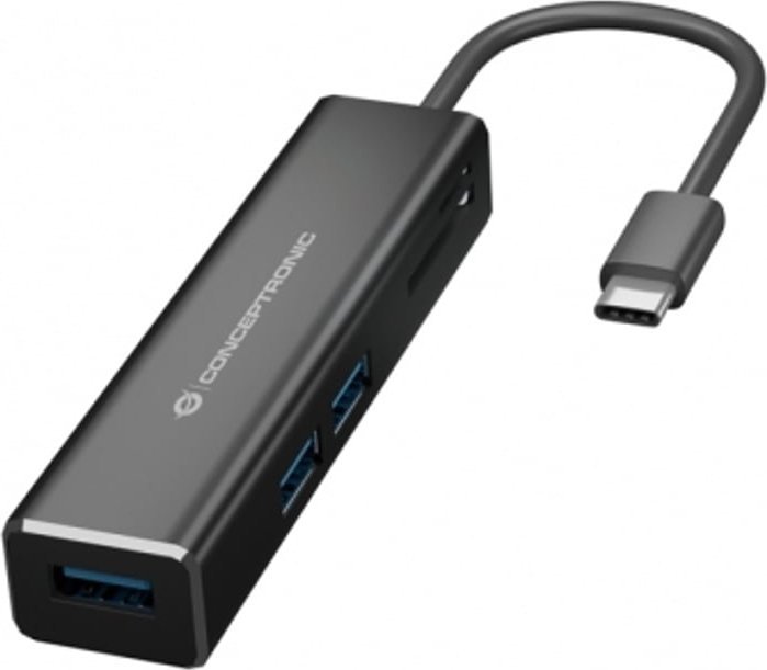 Conceptronic USB adaptér CONCEPTRONIC 3portový USB-C->USB-A 3.0/SD/MicroSD/TF slot pro kartu