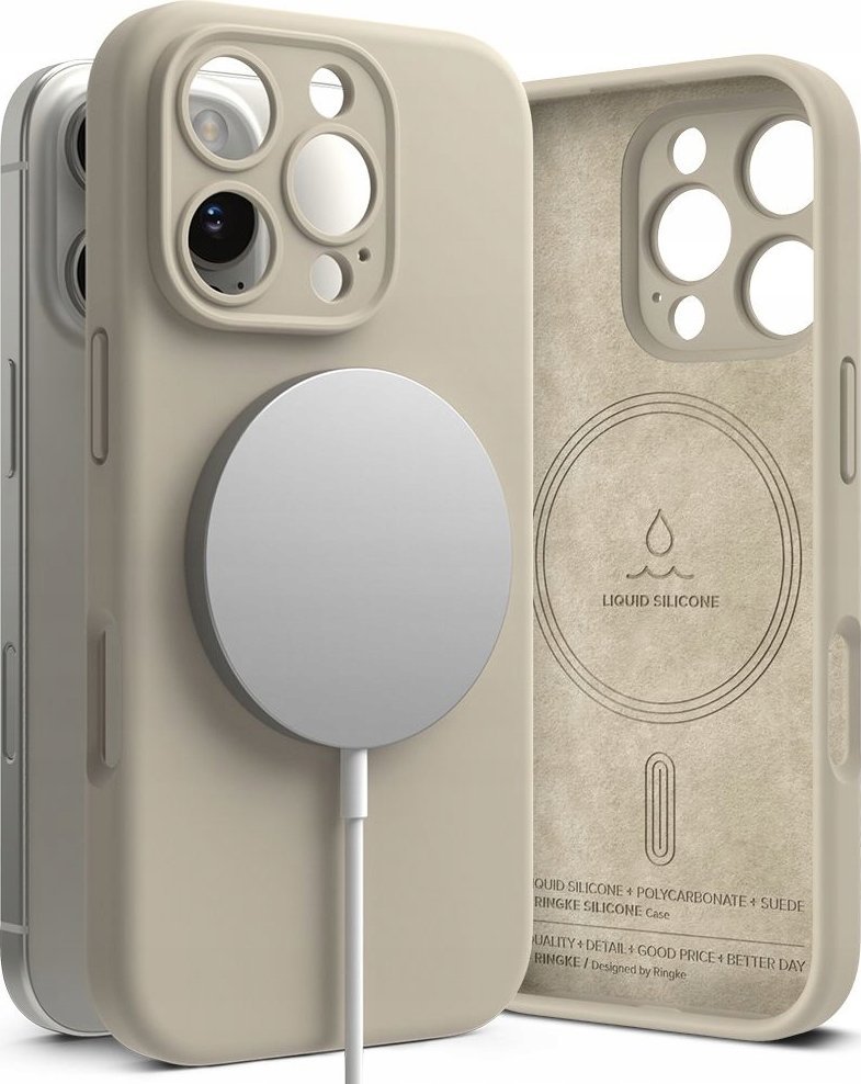 Ringke Silikonový magnetický kryt Ringke MagSafe pro iPhone 16 Pro, kámen