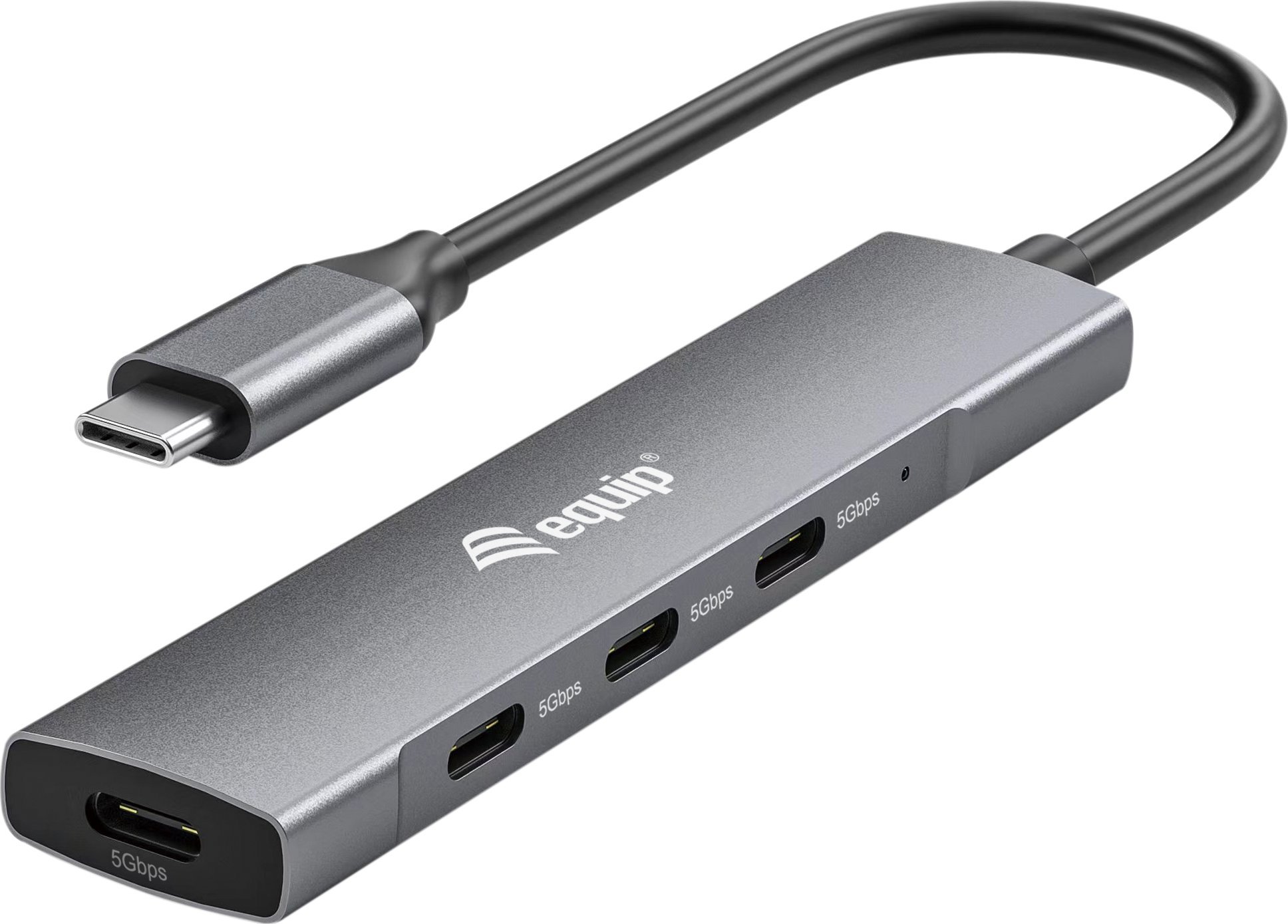 Equip HUB USB Equip USB-Hub 4-port 3.2/C->4x3.0 5Gbps o.Netzteil gr