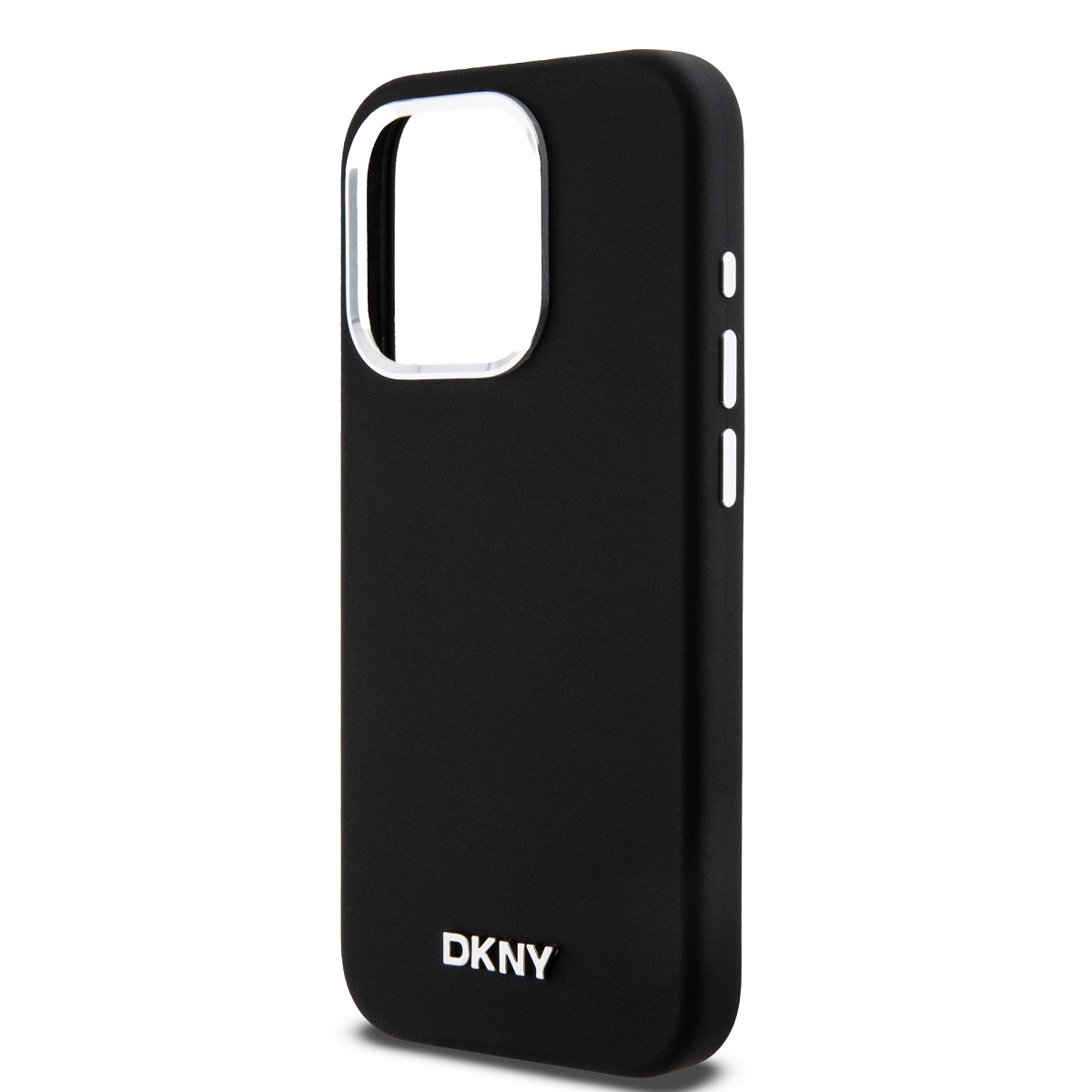 DKNY tekutý silikón s malým kovovým logom MagSafe – púzdro na iPhone 15 Pro (čierne)
