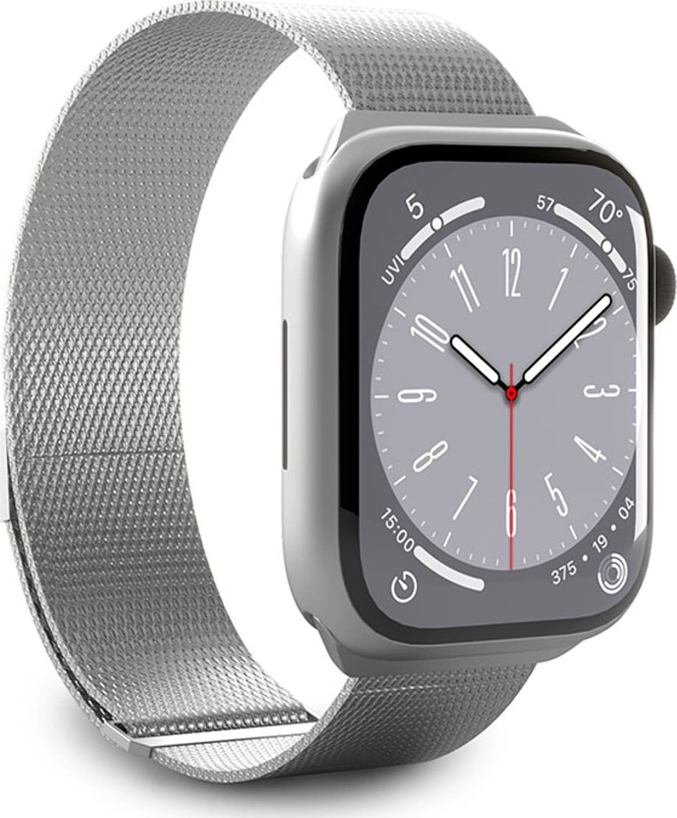 Magnetický pásek Puro Puro Milanese – řemínek z nerezové oceli pro Apple Watch 42/44/45/49 mm (stříbrný)