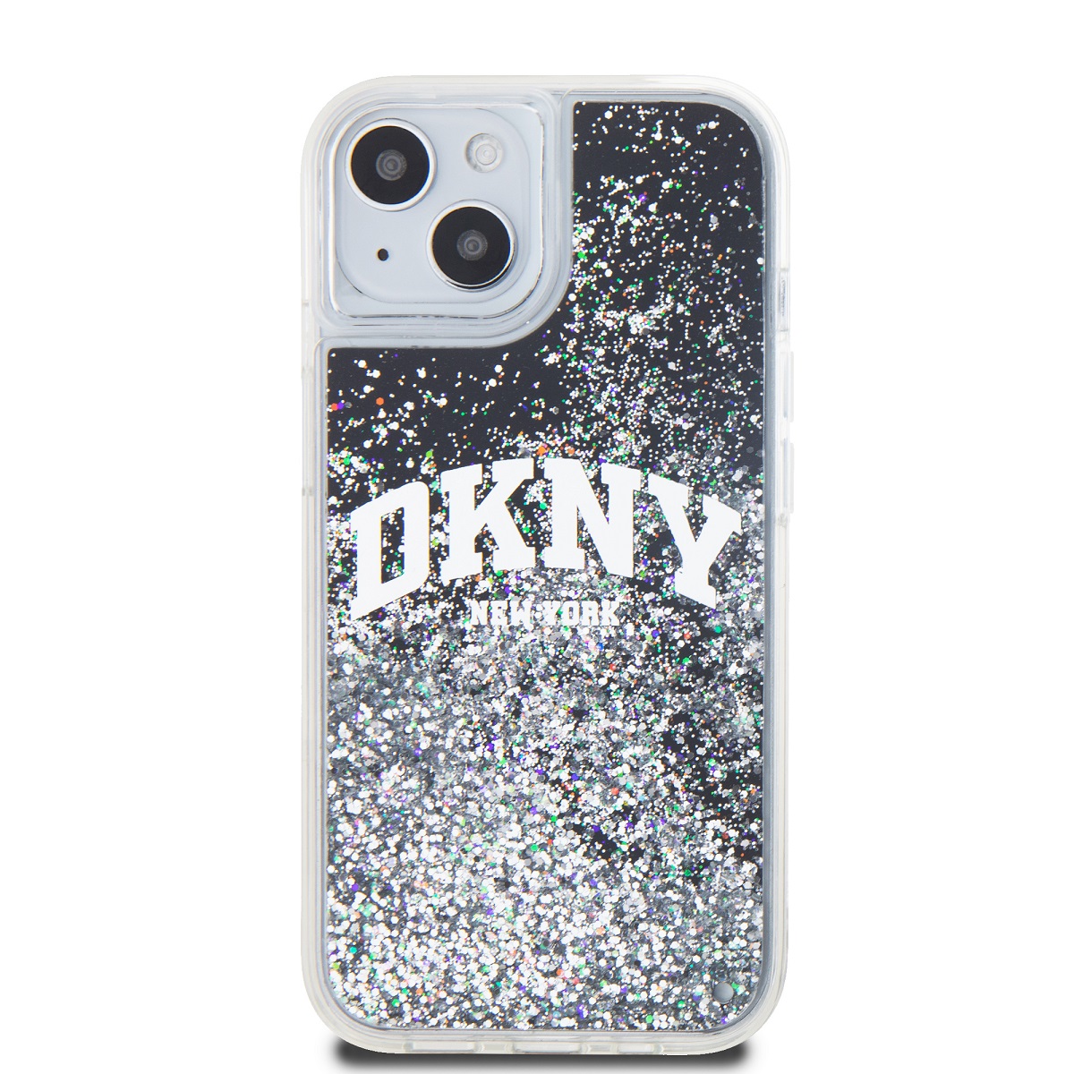 DKNY Liquid Glitter Big Logo - Puzdro iPhone 15 / 14 / 13 (čierne)