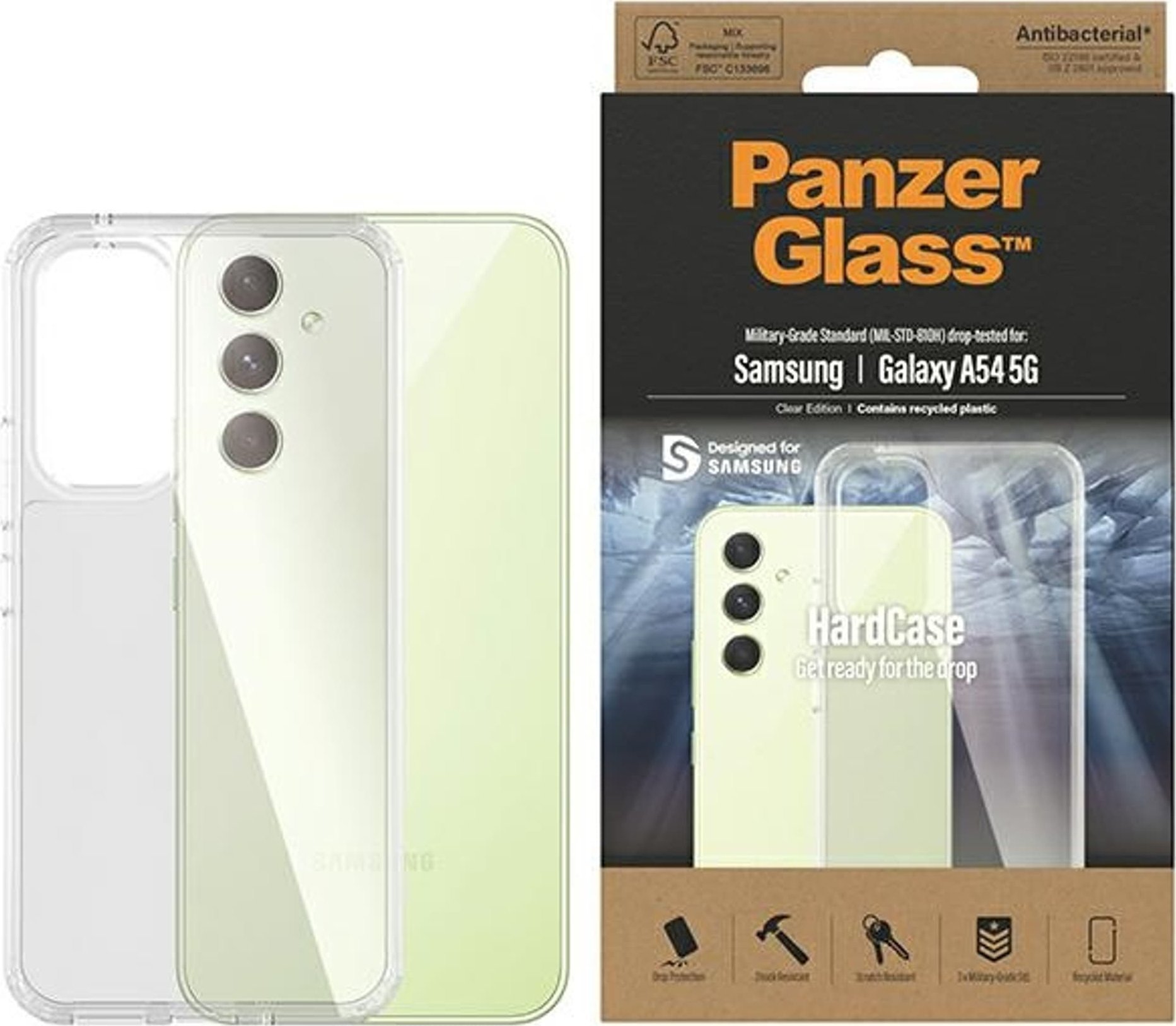 PanzerGlass HardCase - Clear Edition - zadní kryt pro mobilní telefon - pro Samsung Galaxy A54
