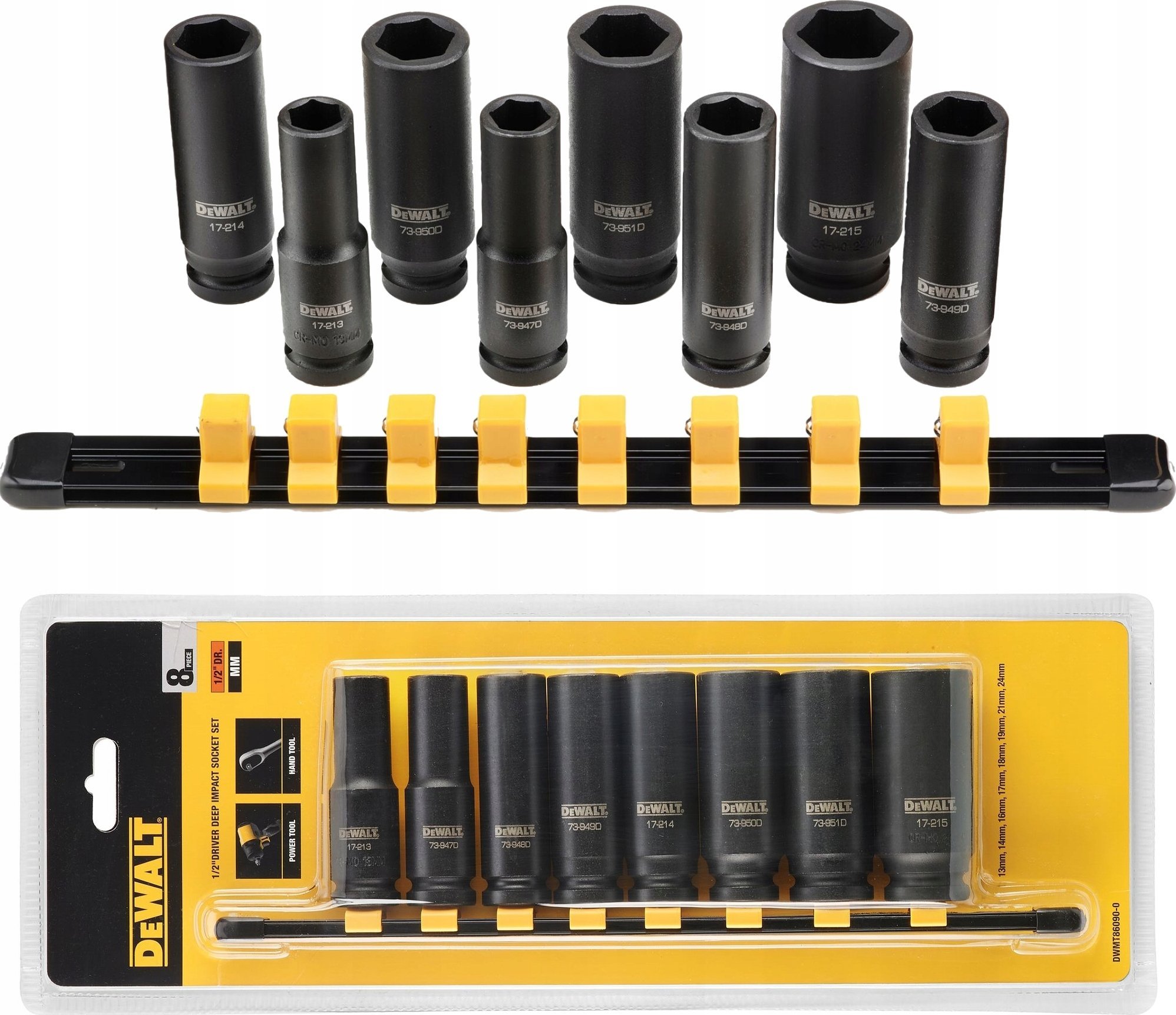Dewalt DEWALT SADA NÁRAZOVÝCH ZÁSUVEK 8 ks. 1/2