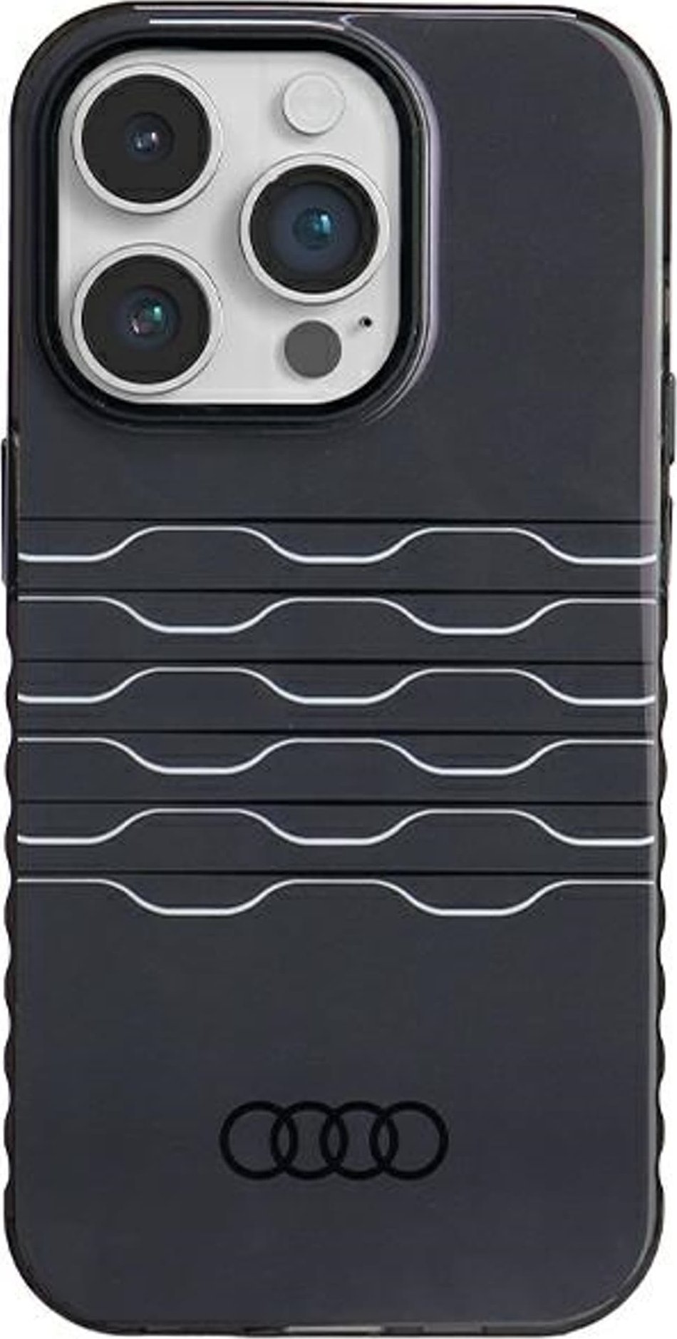Audi Pouzdro IML MagSafe pro iPhone 14 Pro 6.1 černé/černé pevné pouzdro AU-IMLMIP14P-A6/D3-BK