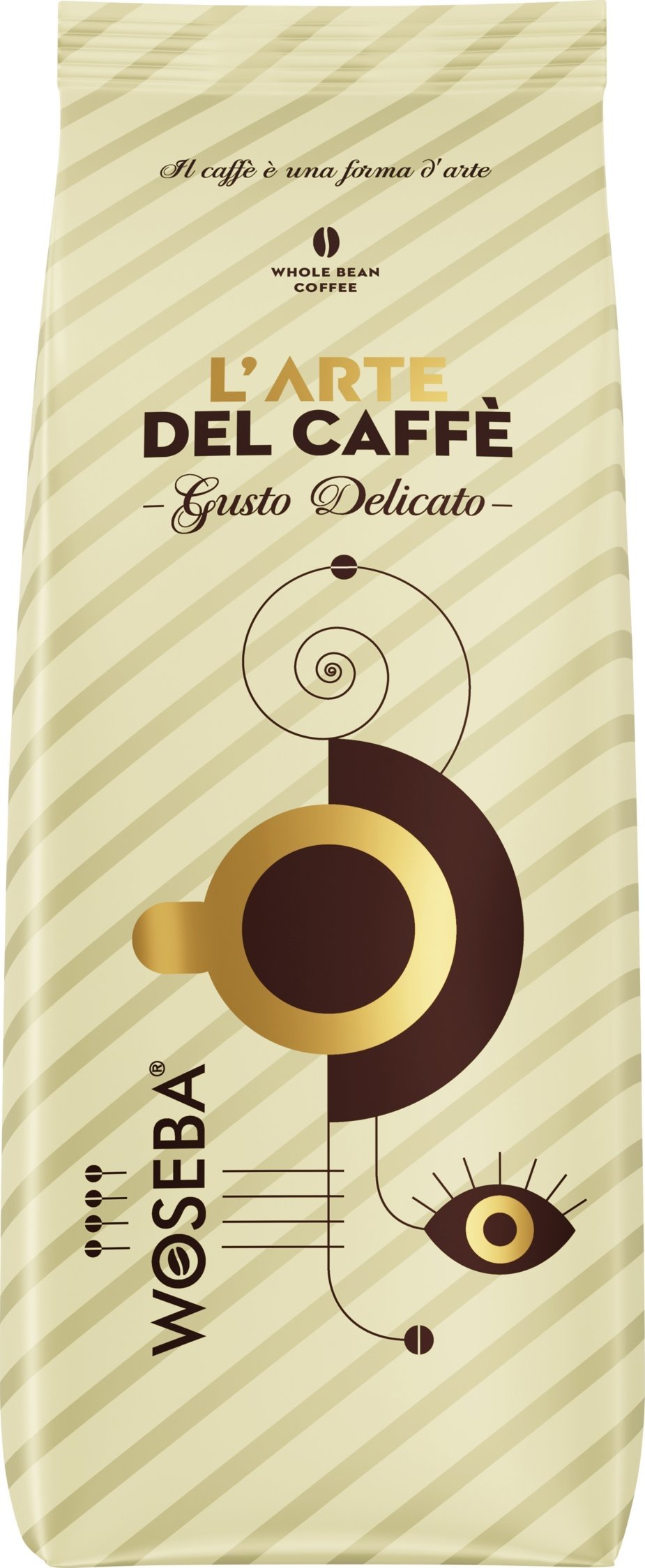 Woseba Coffee Art of Coffee, jemná chuť, zrnková káva, 500 g