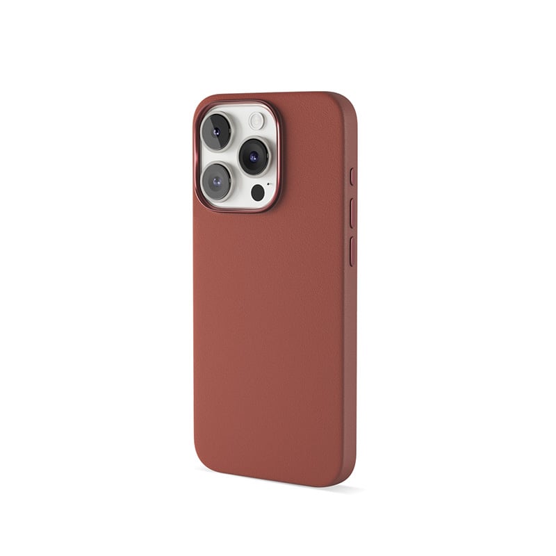 Epico Mag+ kožený kryt iPhone 15 Pro - hnědý