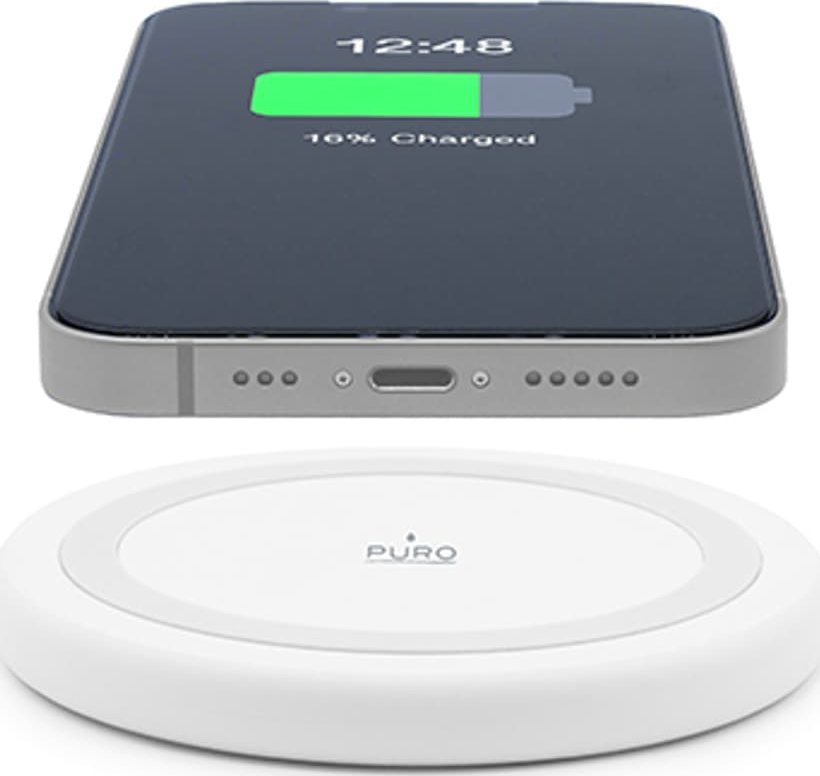 Puro Bezdrátová nabíjecí stanice Charger PURO QI 10W s indukčním nabíjením (bílá)