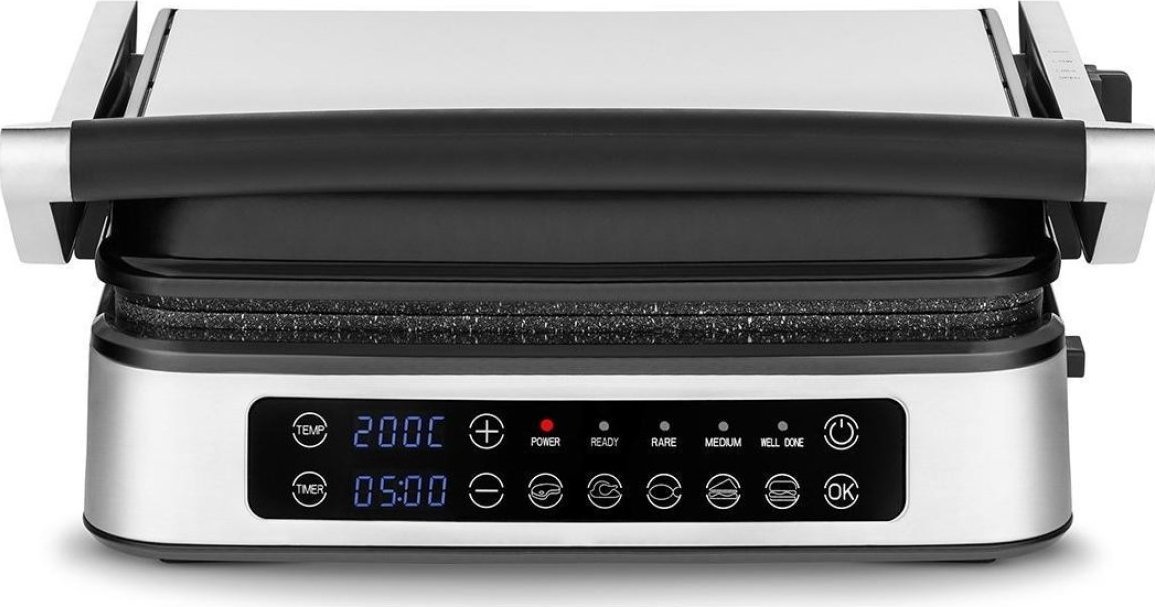 Elektrický gril Zeegma Zeegma Grill Chef 2v1, stříbrný a černý