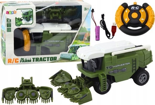 LeanToys Zemědělský kombajn RC Zemědělský stroj na dálkové ovládání Zelený