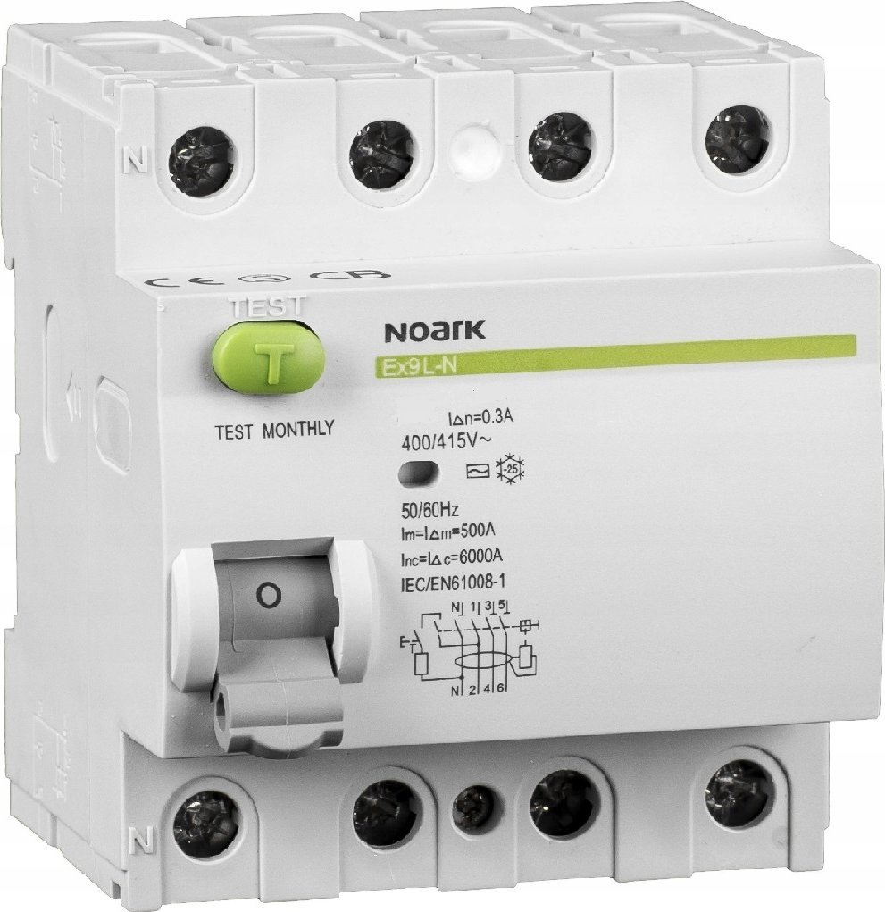 Noark Noark 108362 4P 40A 30mA 6kA TYP A Proudový chránič EX9L-N