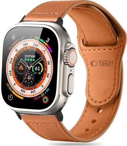 Tech-Protect Řemínek Naturalfit pro Apple Watch 4/5/6/7/8/9/SE/Ultra 1/2 42/44/45/49 mm hnědý