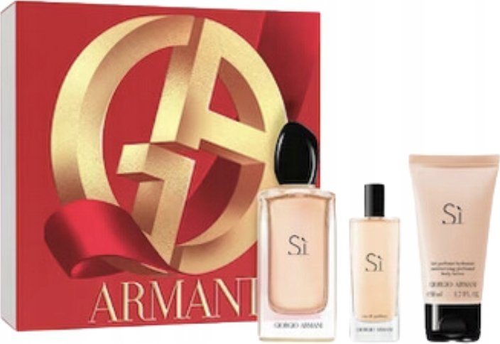 Alkotest SET GIORGIO ARMANI Si EDP sprej 100ml + EDP sprej 15ml + TĚLOVÉ MLÉKO 50ml