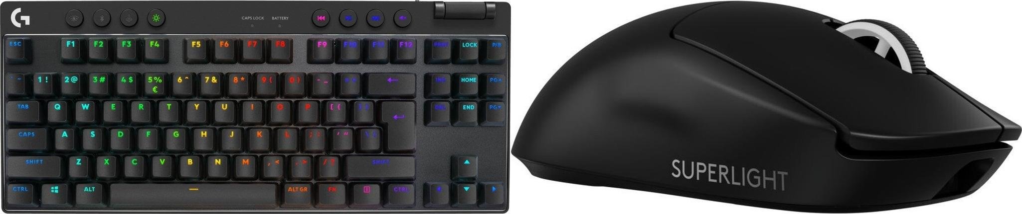 Klávesnice Logitech PRO X TKL Lightspeed GX Brown (920-012136) + myš Logitech G PRO X SuperLight 2 (910-006630)