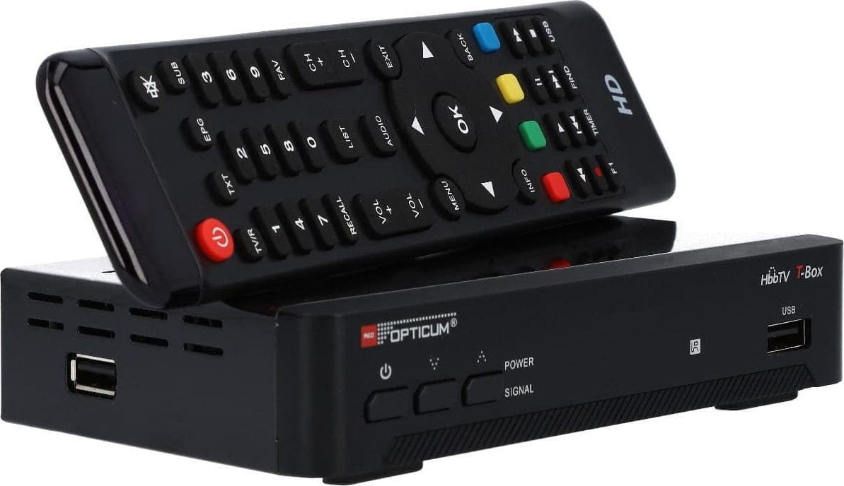 Televizní tuner Opticum DVB-T2 HBBTV tuner T-BOX Opticum HEVC