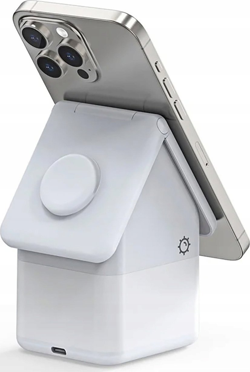 Duzzona Nabíječka Duzzona W20 15W 4v1 indukční nabíječka pro iPhone / AirPods / Apple Watch s nočním světlem - bílá