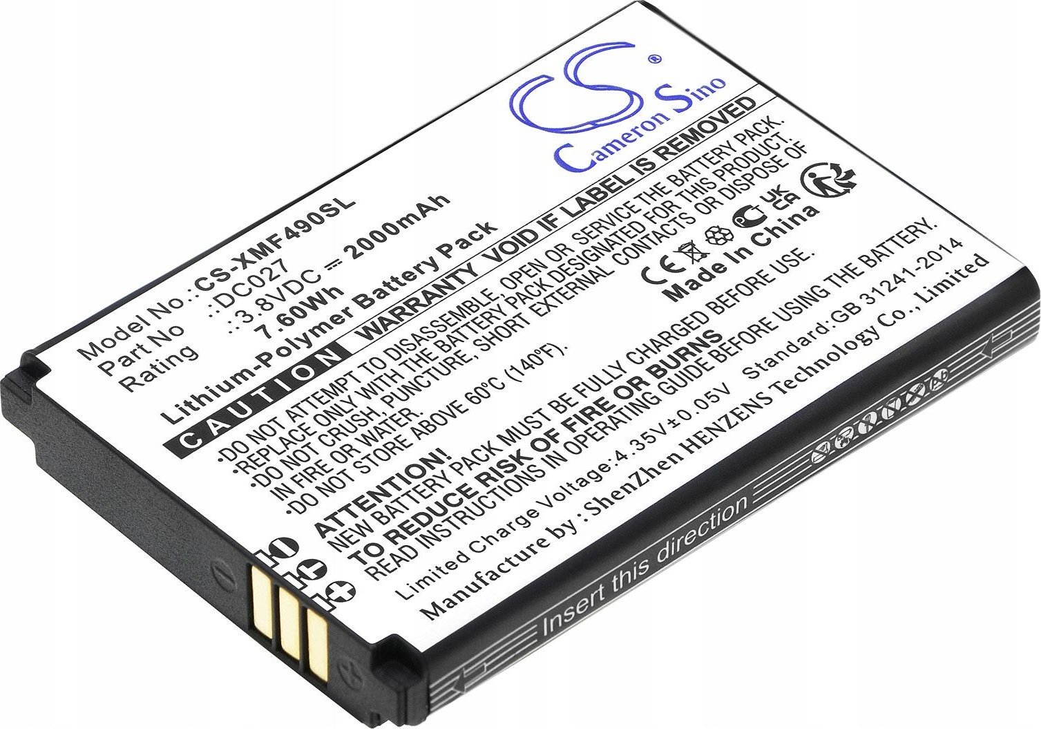 Cameron Sino akumulátor Typ Dc027 Dc-027 Pro Xiaomi Mobile Router F490 4g F490g4 / Cs-xmf490sl