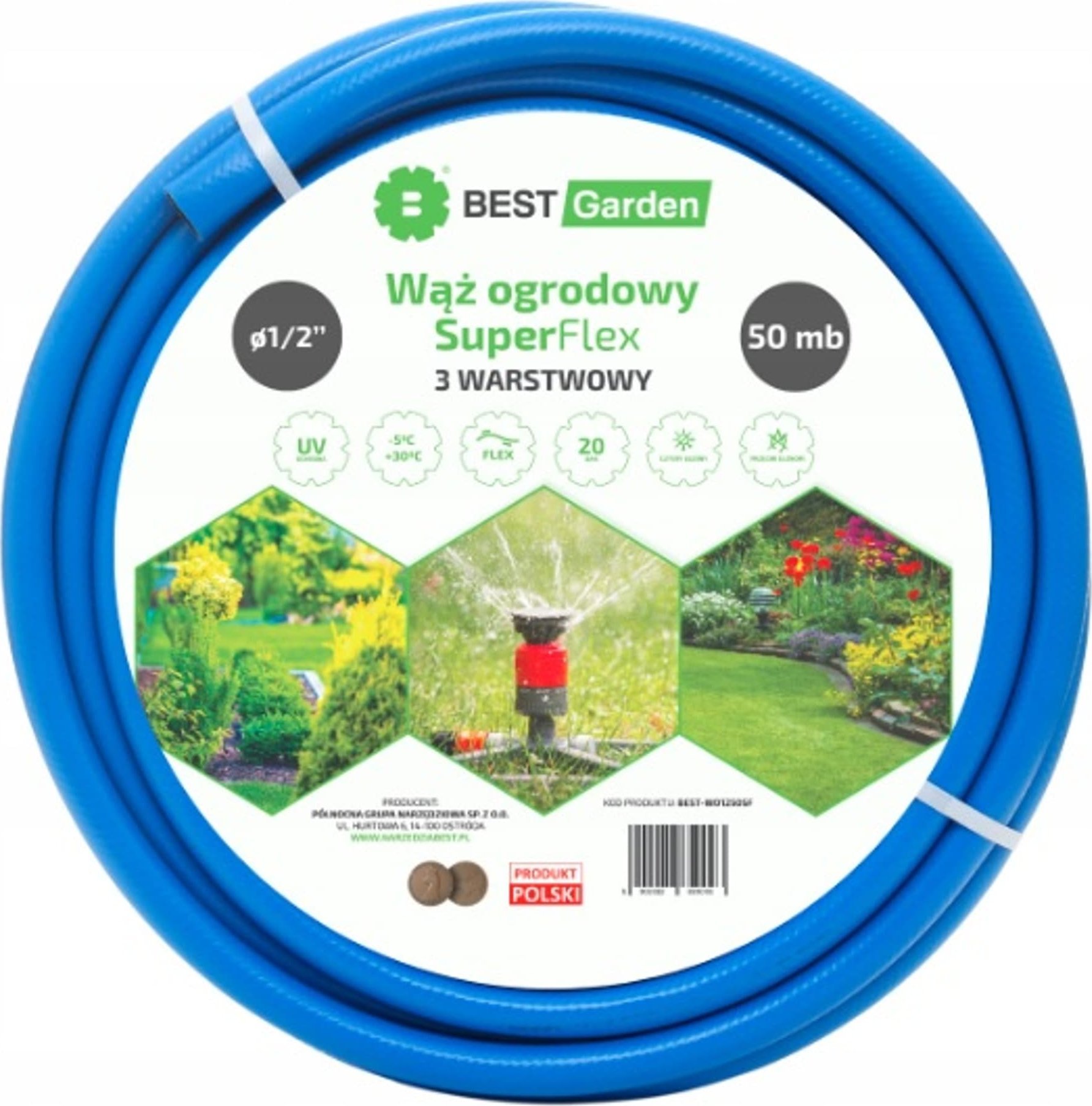 BEST GARDEN ZAHRADNÍ HADICE 1/2” 50 m SUPER FLEX BEST GARDEN