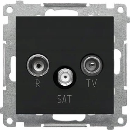 Kontakt-Simon R-TV-SAT anténní zásuvka Kontakt-Simon 55 TASK.01/149 koncový/zakončovací modul. 1x Vstup: 5 MHz ÷ 2,4 GHz matně černý